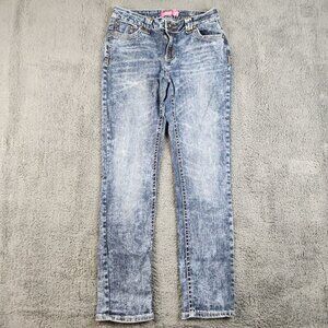 Zana Di Y2K Bootcut Jeans Size 10 Acid Wash Mid Rise Stretch Embroidered Pocket
